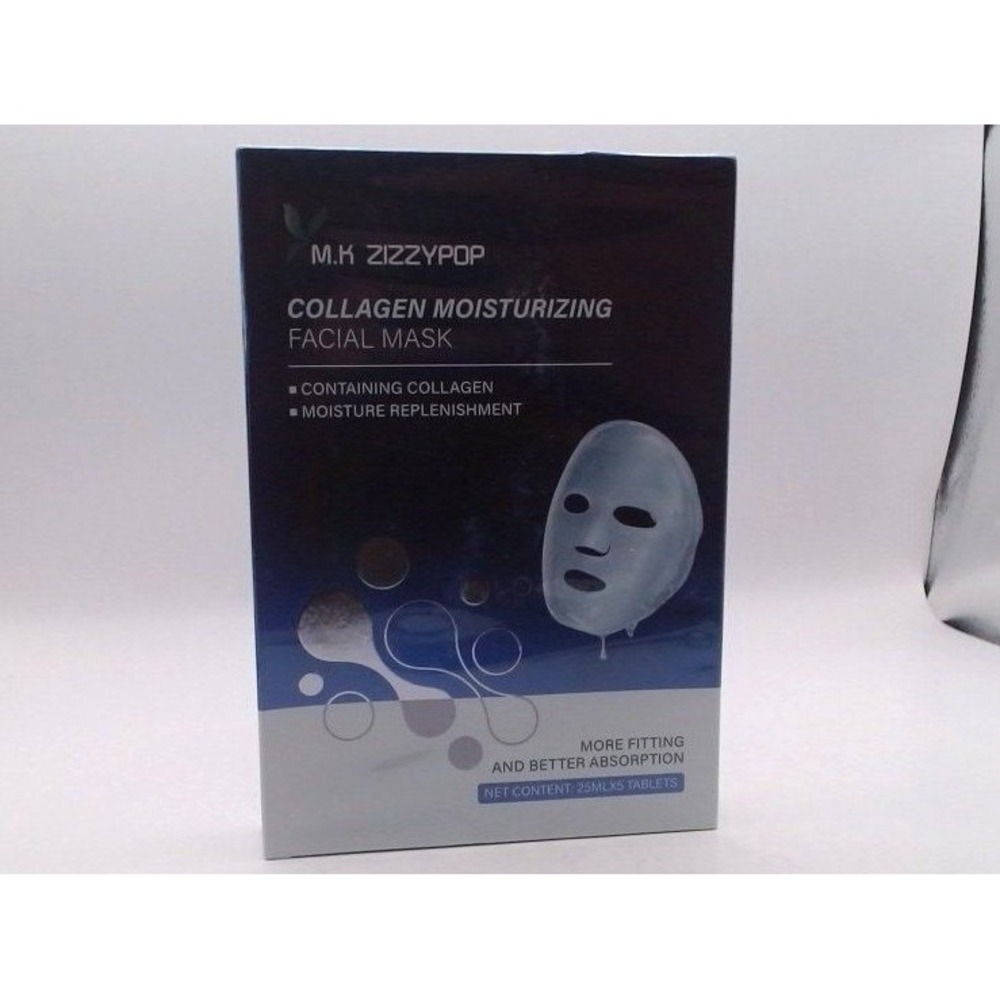 M.K Zizzypop = Collagen Moisturizing Facial Mask, 5 Pcs, BRAND NEW IN BOX,SEALED